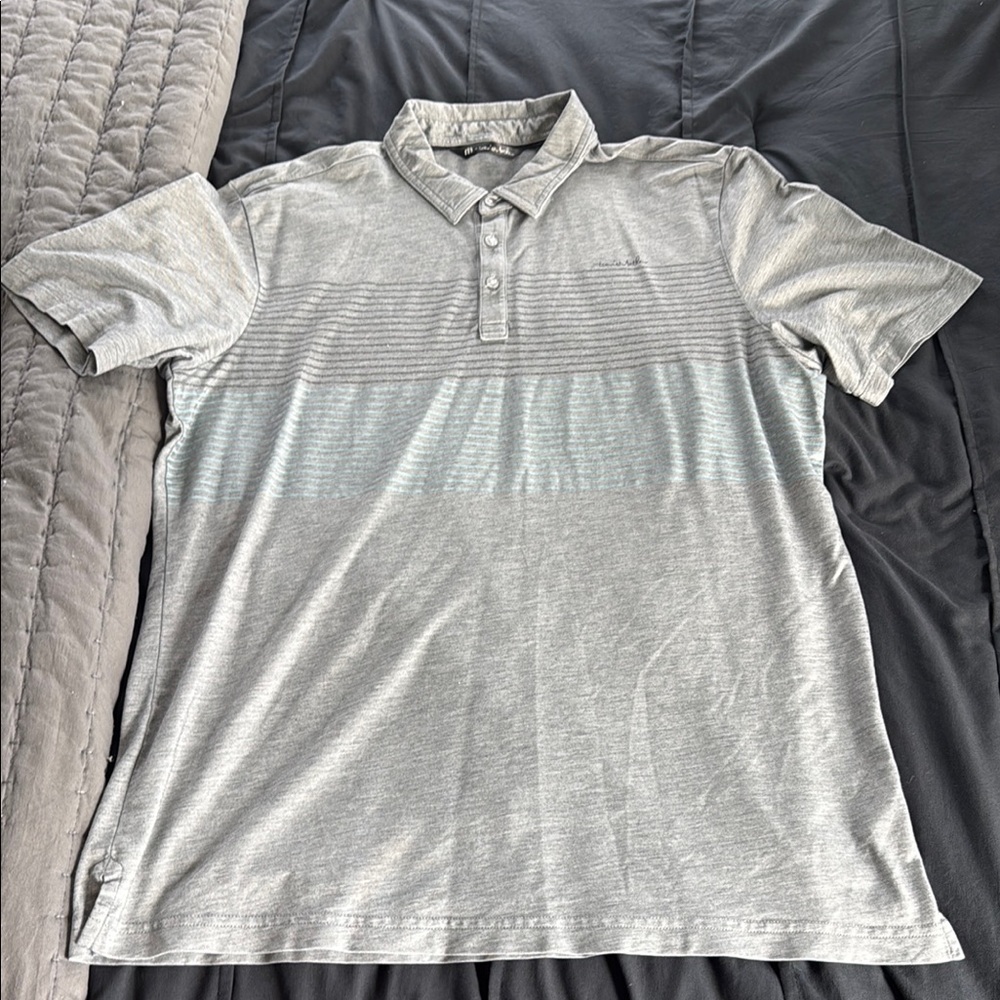TRAVIS MATHEW Men's Gray Polo Shirt